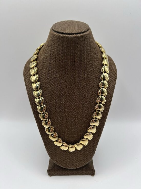 Unbranded Jewelry - Vintage Necklace Gold Tone Chunky Crescent Link 18” Statement Jewelry Retro MCM